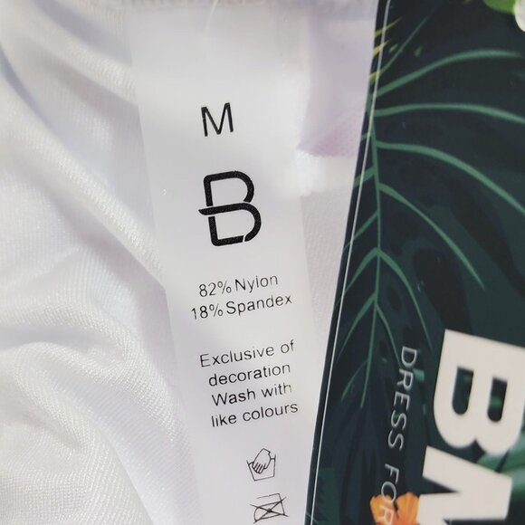 Two-Piece White High-Waisted Bikini Set Halter Tie Top Back Womens Size M - Picture 3 of 8